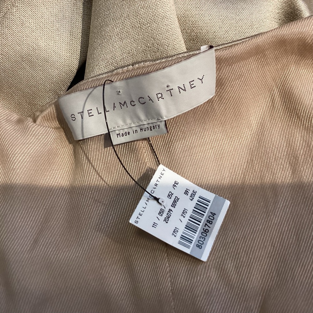 STELLA MCCARTNEY STRAPLESS KNEE LENGTH DRESS CHAMPAGNE NWT SZ MED - Picture 13 of 14